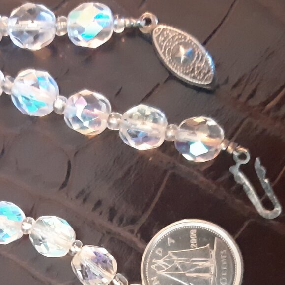1950's Aurora Borealis Crystal Necklace 30 Inch Vintage - Picture 13 of 13
